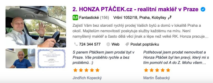 20 nejlepších firem - Realitní makléři v Praze